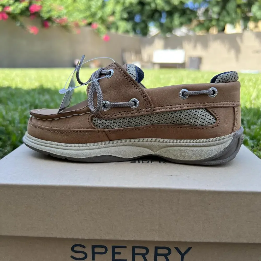 Sperry Top-Sider Shoes Boys Size 11 Brown Lanyard AC Boat Surprise No Tie